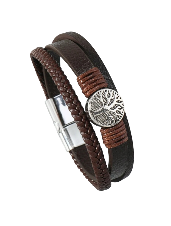 Bracelet en Cuir Baobab Marron