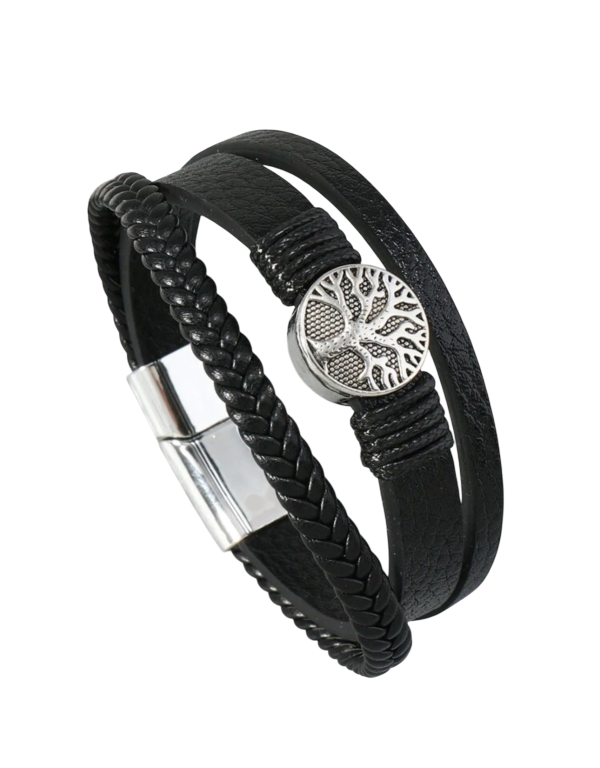 Bracelet en Cuir Baobab Noir