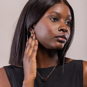 Ensemble Collier et boucles d'oreilles Rose Gold (Doré Rose)