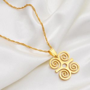 Ensemble Collier et boucles d'oreilles Symbole Africain Dwennimmen
